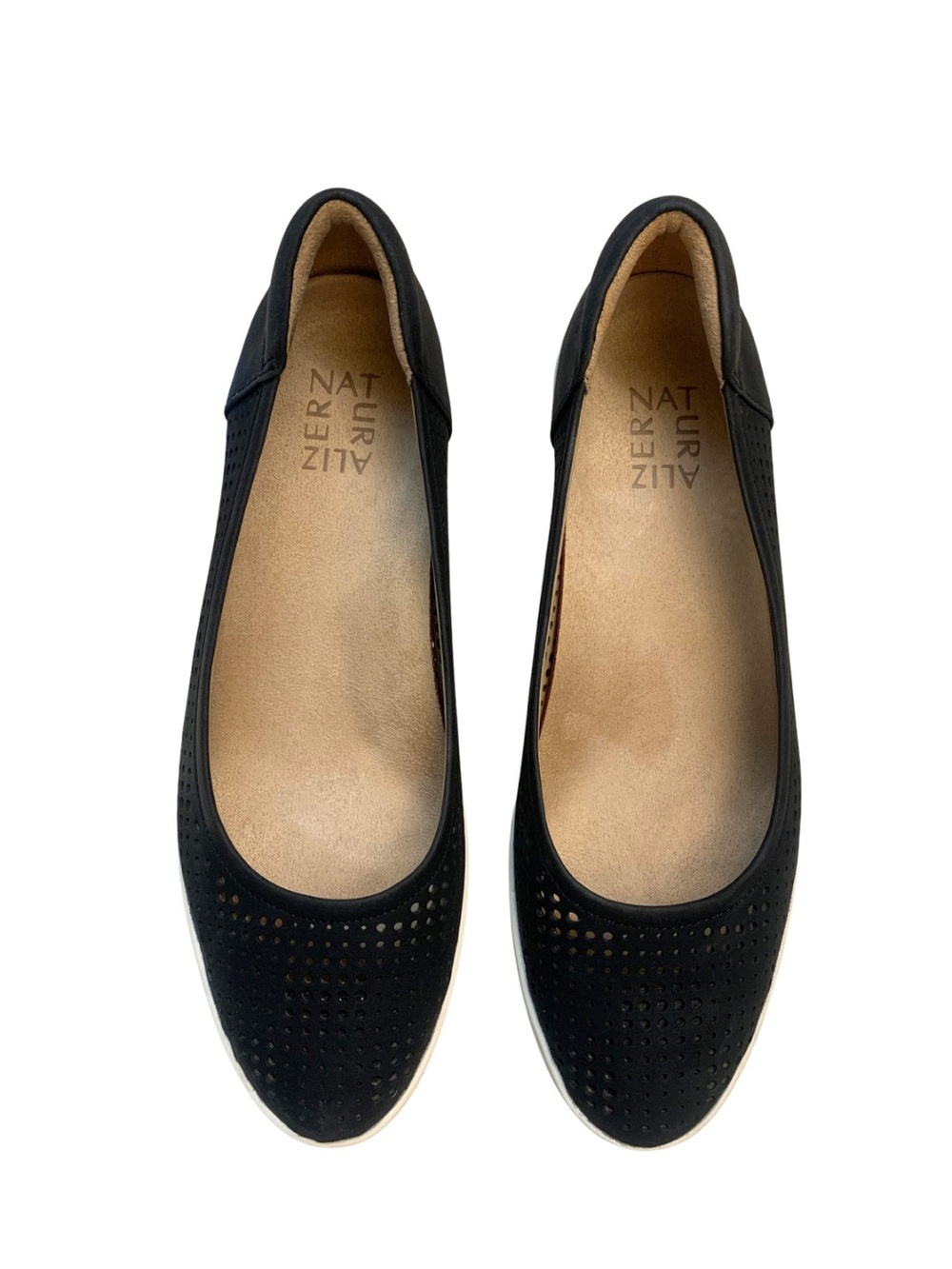 Naturalizer Black Sam2 Wedge Pumps Sporty Preppy Casual Comfortable Blokecore - Picture 2 of 8